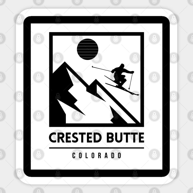 Crested Butte Colorado United States ski Sticker by UbunTo